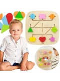 Viga Drewniana Tablica Manipulacyjna Ścienna Kształty Montessori Edukacyjna