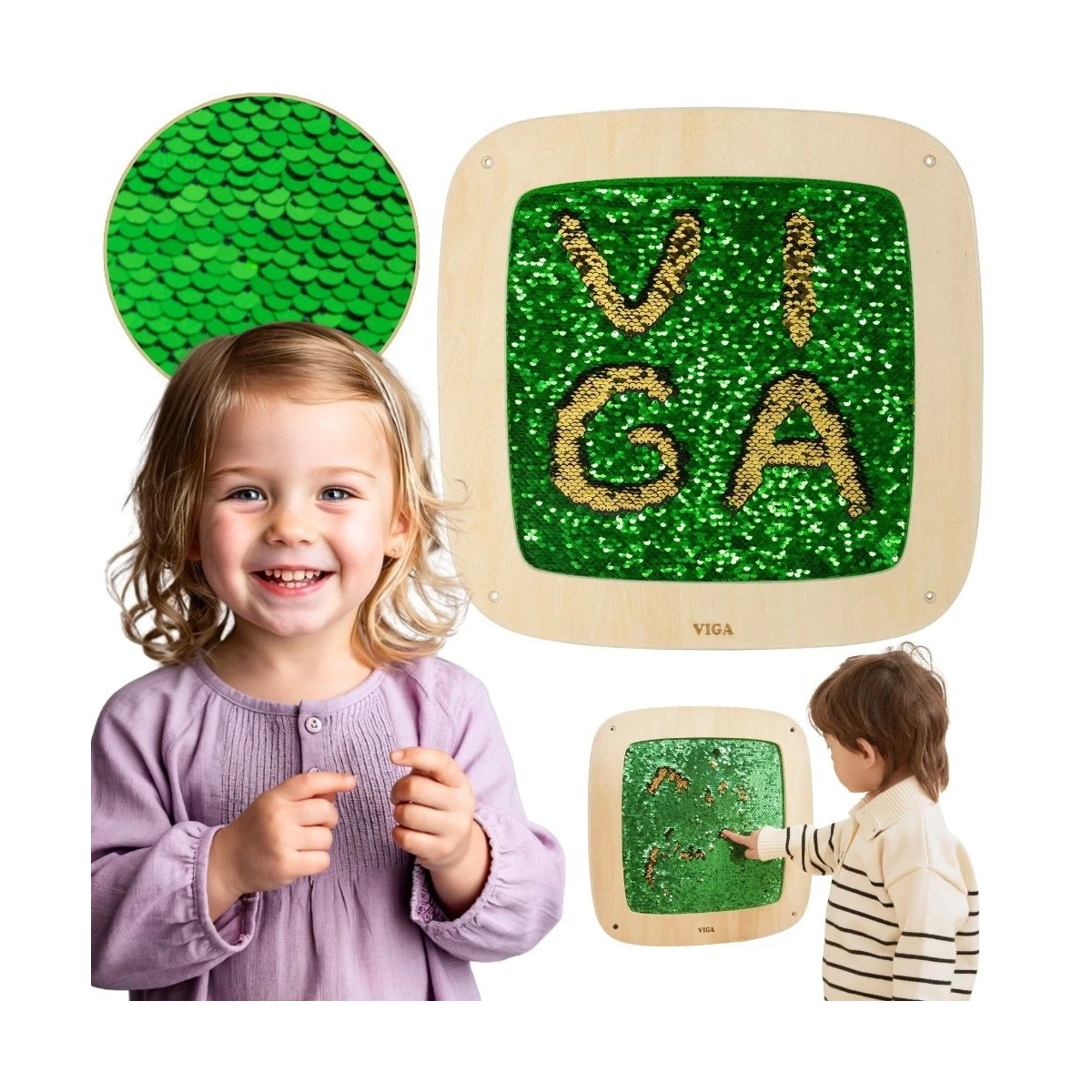 VIGA Panel Aktywności Ścienny z Cekinami