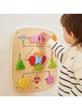 Viga Drewniana Tablica Manipulacyjna Ścienna Kształty Montessori Edukacyjna