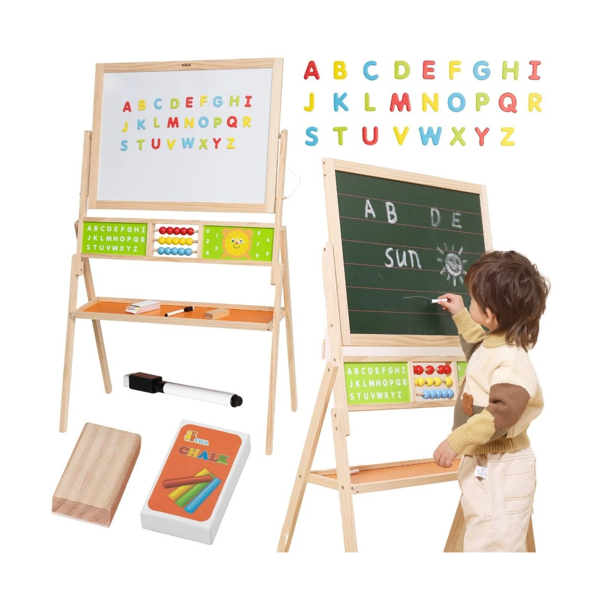 VIGA Duża Tablica Edukacyjna 2w1