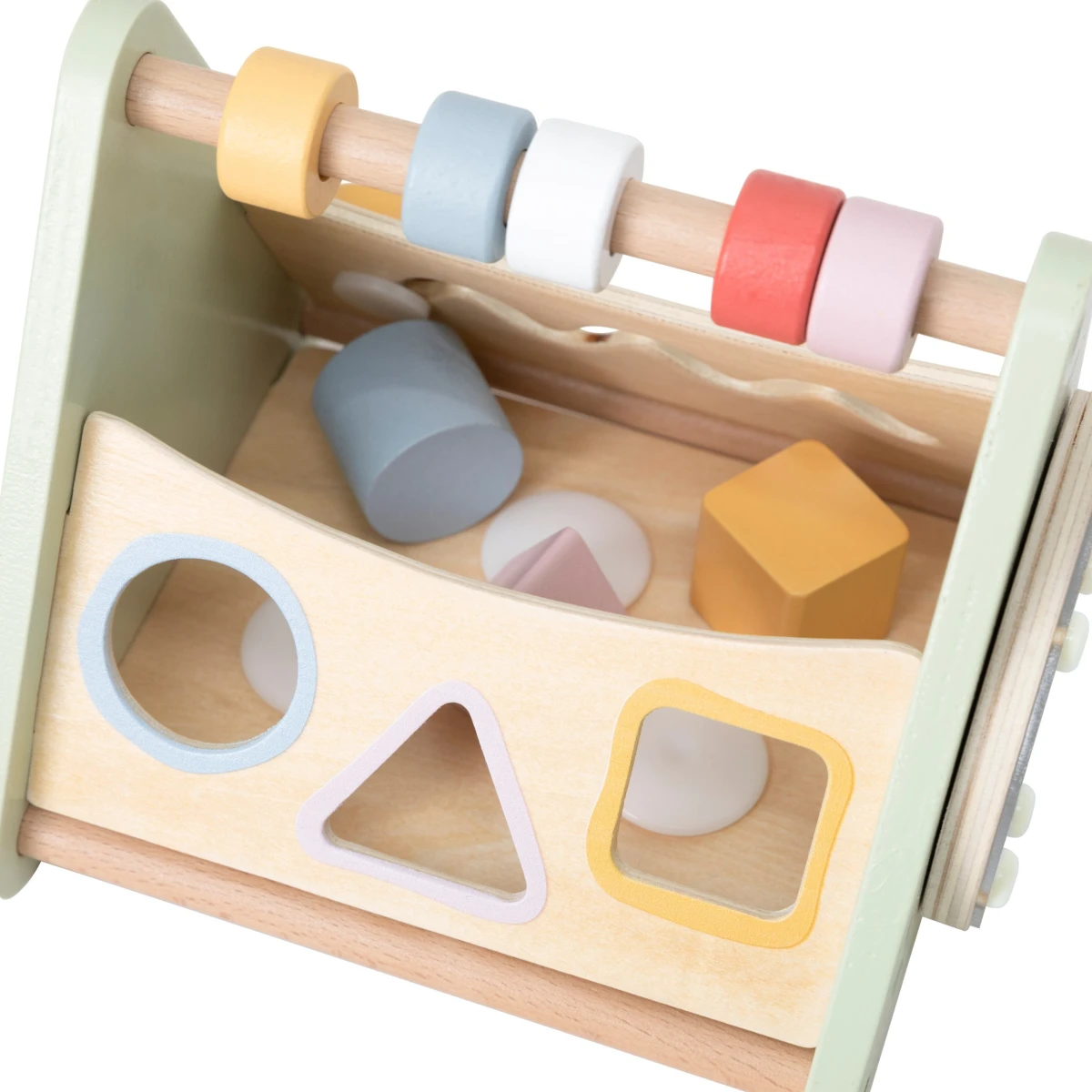 VIGA Drewniana Układanka Sorter Kształtów Montessori Klocki Liczydło PolarB