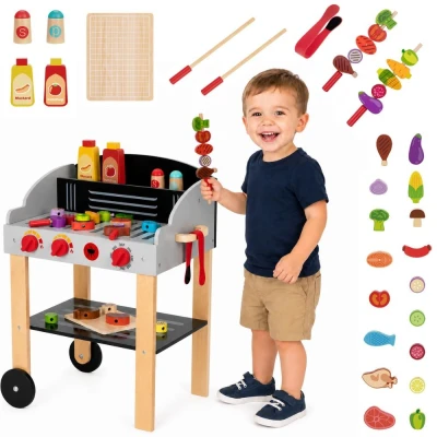 WOOPIE GREEN Grill Drewniany Szaszłyki Warzywa Akcesoria 24el.