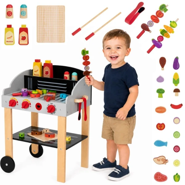 WOOPIE GREEN Grill Drewniany Szaszłyki Warzywa Akcesoria 24el.