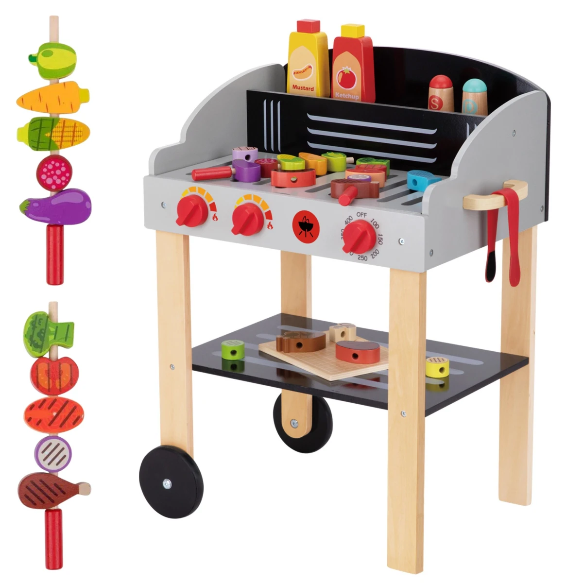 WOOPIE GREEN Grill Drewniany Szaszłyki Warzywa Akcesoria 24el.