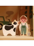 CLASSIC WORLD Drewniany Domek Farma Vintage Zestaw Figurek 17 el.