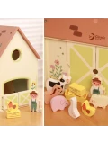CLASSIC WORLD Drewniany Domek Farma Vintage Zestaw Figurek 17 el.