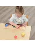 MASTERKIDZ Drewniana Grządka Edukacyjna Liczby, Kolory i Warzywa