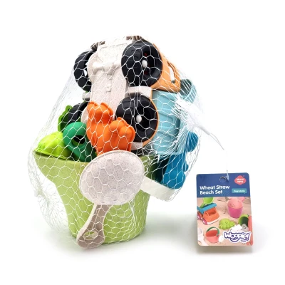 WOOPIE Zestaw do Piasku w Wiaderku z Samochodem 11 el. BIODEGRADOWALNY ORGANICZNY MATERIAŁ
