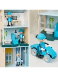 CLASSIC WORLD Posterunek Policji Drewniany Samochód Helikopter FIgurki 12el.