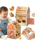 TOOKY TOY Drewniana Stodoła Aktywności Sorter Liczydło Montessori