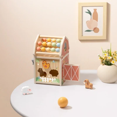 TOOKY TOY Drewniana Stodoła Aktywności Sorter Liczydło Montessori