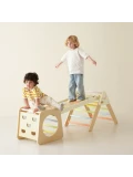 CLASSIC WORLD Drewniany Zestaw Wspinaczkowy Trójkąt Montessori 5w1 - Plac Zabaw Siłownia Indoor dla Dzieci