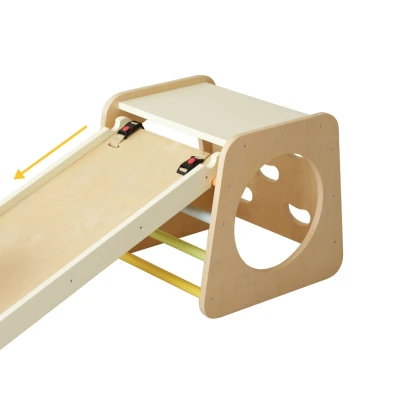 CLASSIC WORLD Drewniany Zestaw Wspinaczkowy Trójkąt Montessori 5w1 - Plac Zabaw Siłownia Indoor dla Dzieci