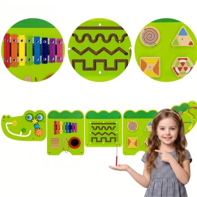 VIGA Tablica Sensoryczna Manipulacyjna Krokodyl Certyfikat FSC Montessori