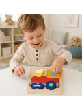 VIGA Drewniana Układanka Edukacyjna Montessori Pociąg