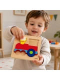 VIGA Drewniana Układanka Edukacyjna Montessori Pociąg