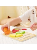 VIGA Drewniana Układanka Edukacyjna Montessori Owoce do Krojenia