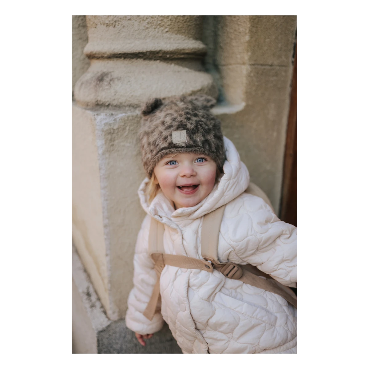 ELODIE DETAILS czapka zimowa Furry Knit Beanie Le Leopard 1-2 lata