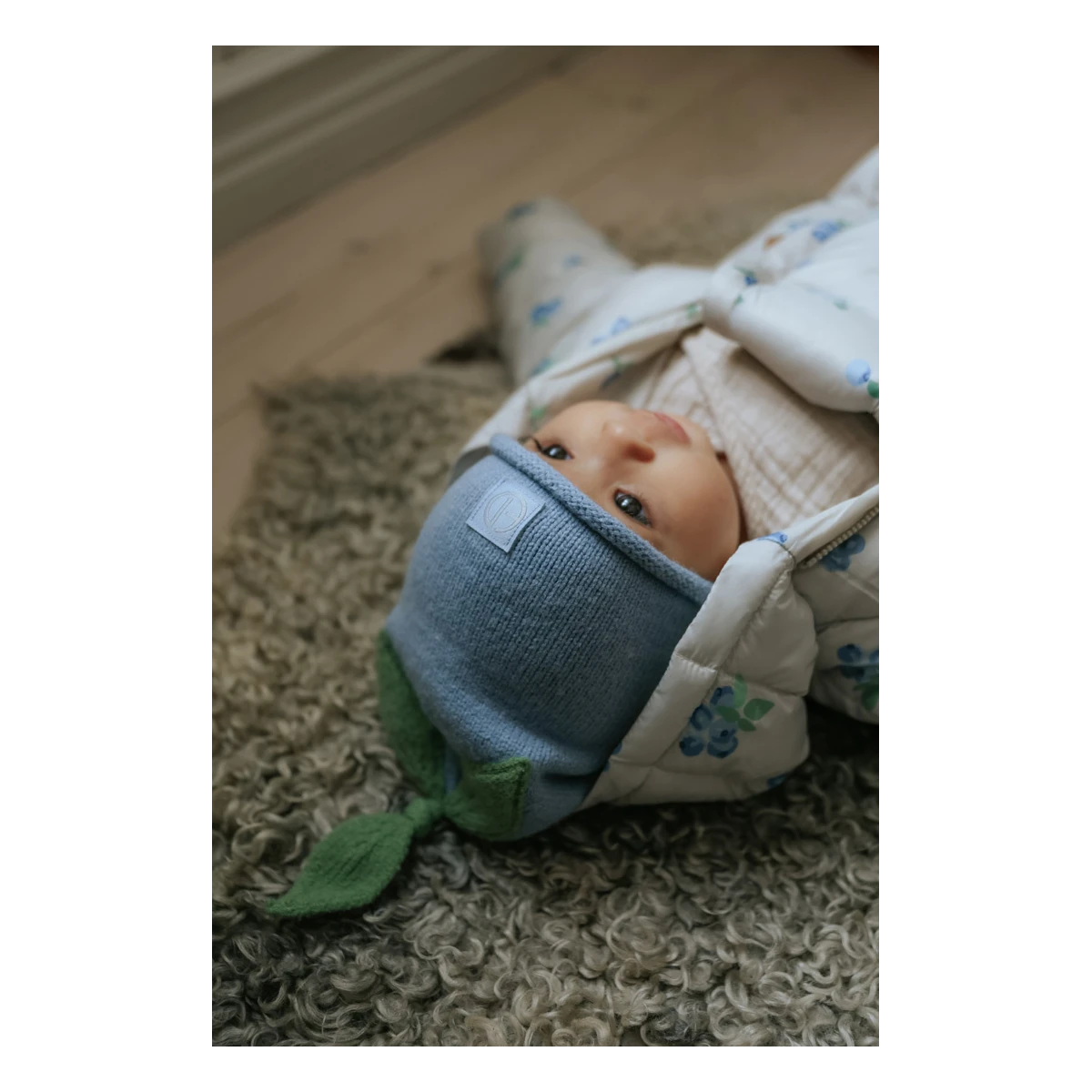 ELODIE DETAILS czapka zimowa Furry Knit Beanie Blueberry Bliss 6-12 m-cy