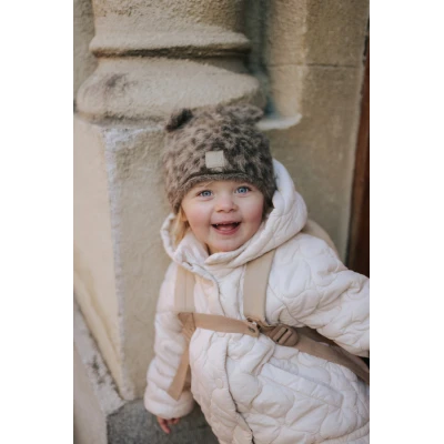 ELODIE DETAILS czapka zimowa Furry Knit Beanie Le Leopard 0-6 m-cy