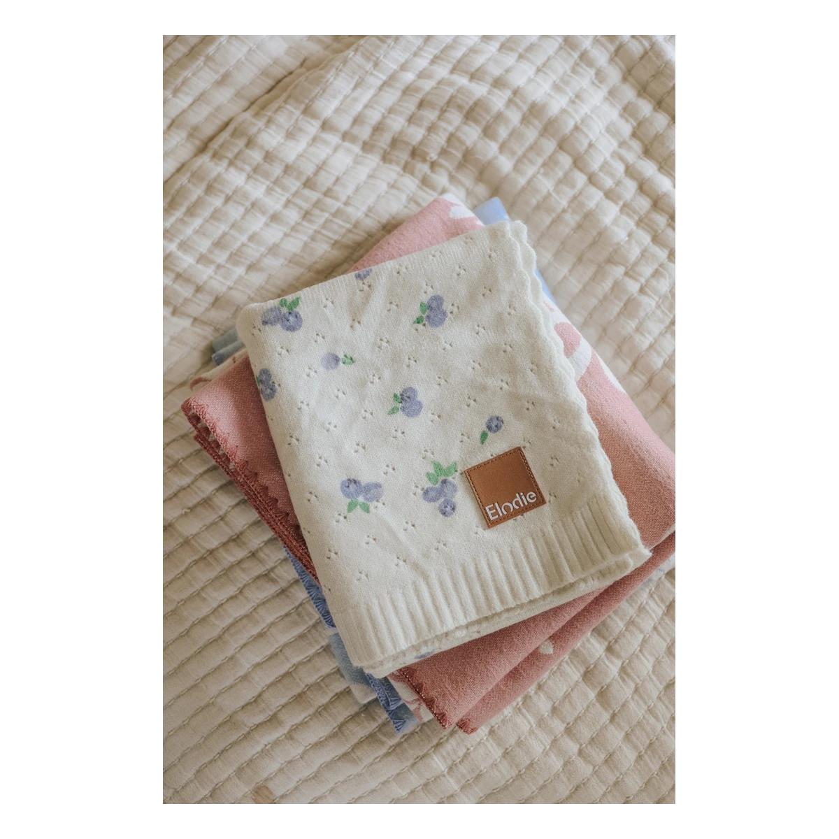 ELODIE DETAILS kocyk ażurowy Pointelle Blueberry Bliss