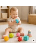 WOOPIE BABY Miękkie Klocki Sensoryczne Gryzaki 23 el.