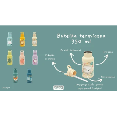 SASSI EDITORE Butelka termiczna 350 ml Słonik SASSI
