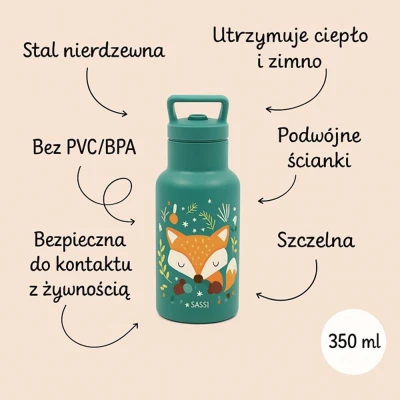 SASSI EDITORE Butelka termiczna 350 ml Lisek SASSI