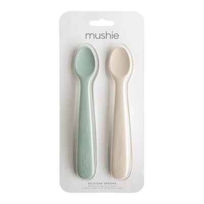 Mushie Łyżeczki do Karmienia Niemowląt 2-pak Cambridge Blue / Shi
