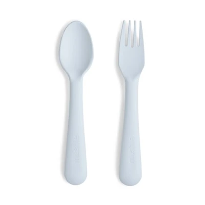 Mushie Sztućce dla dzieci łyżka i widelec Powder Blue