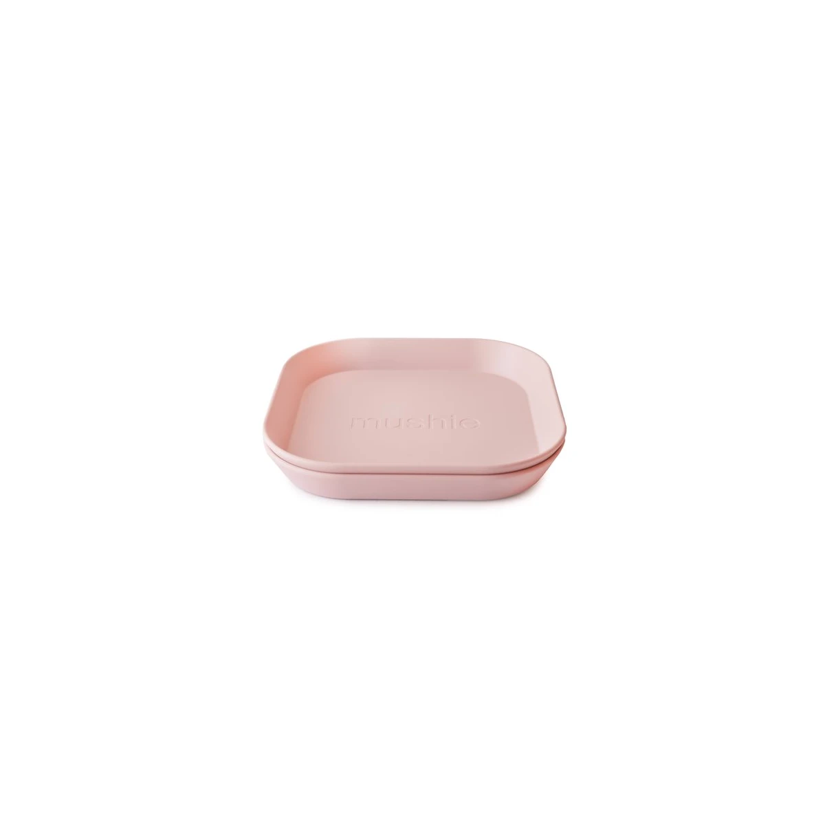 Mushie Talerzyki dla dzieci kwadratowe 2-pak Blush