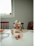 Mushie Talerzyki dla dzieci kwadratowe 2-pak Blush