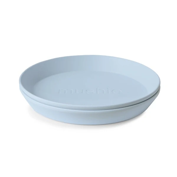 Mushie Talerzyki dla dzieci okrągłe 2-pak Powder Blue