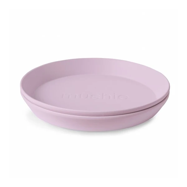 Mushie Talerzyki dla dzieci okrągłe 2-pak Soft Lilac