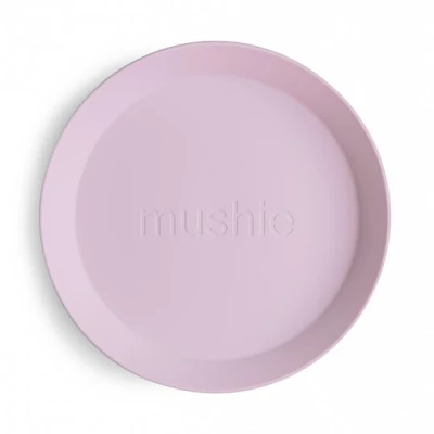 Mushie Talerzyki dla dzieci okrągłe 2-pak Soft Lilac