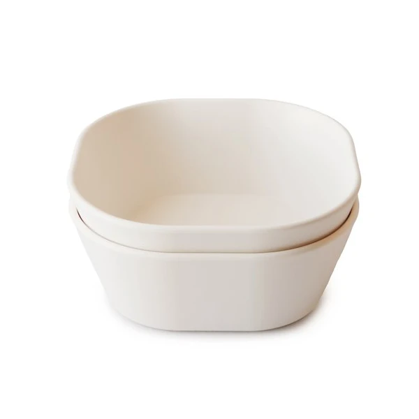 Mushie Miseczki dla dzieci kwadratowe 2-pak Ivory
