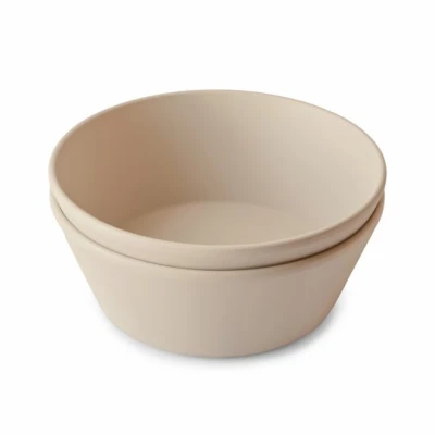 Mushie Miseczki dla dzieci okrągłe 2-pak Vanilla