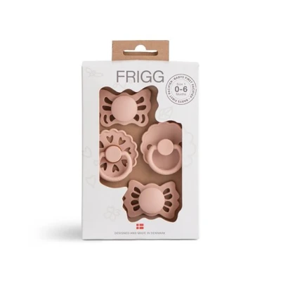 FRIGG Zestaw startowy: 4 smoczki uspokajające Floral Heart Blus