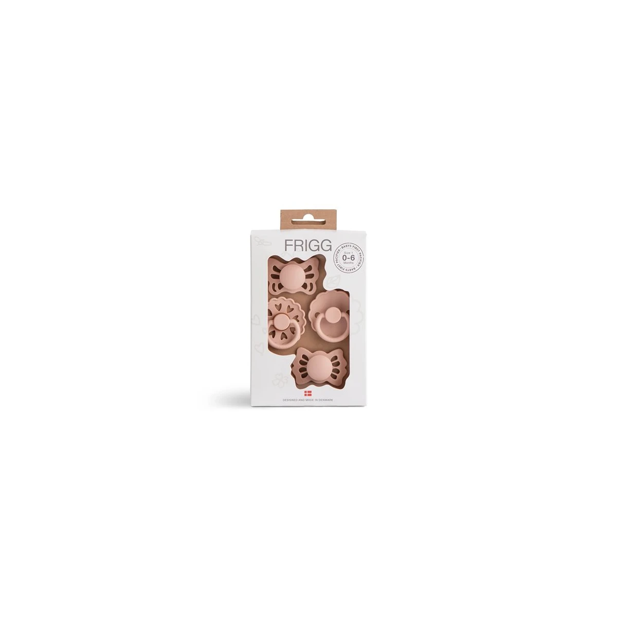 FRIGG Zestaw startowy: 4 smoczki uspokajające Floral Heart Blus