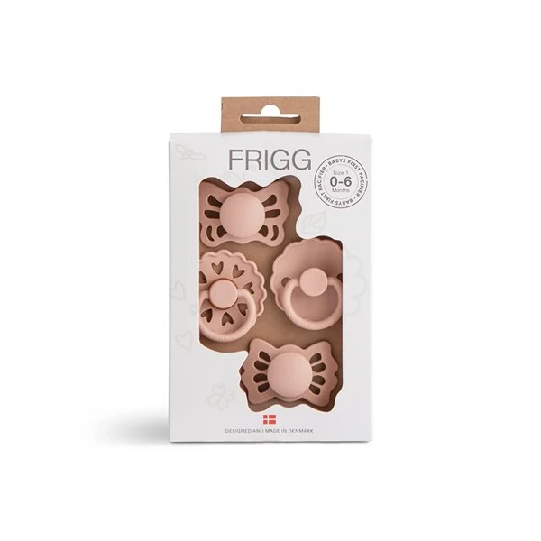 FRIGG Zestaw startowy: 4 smoczki uspokajające Floral Heart Blus