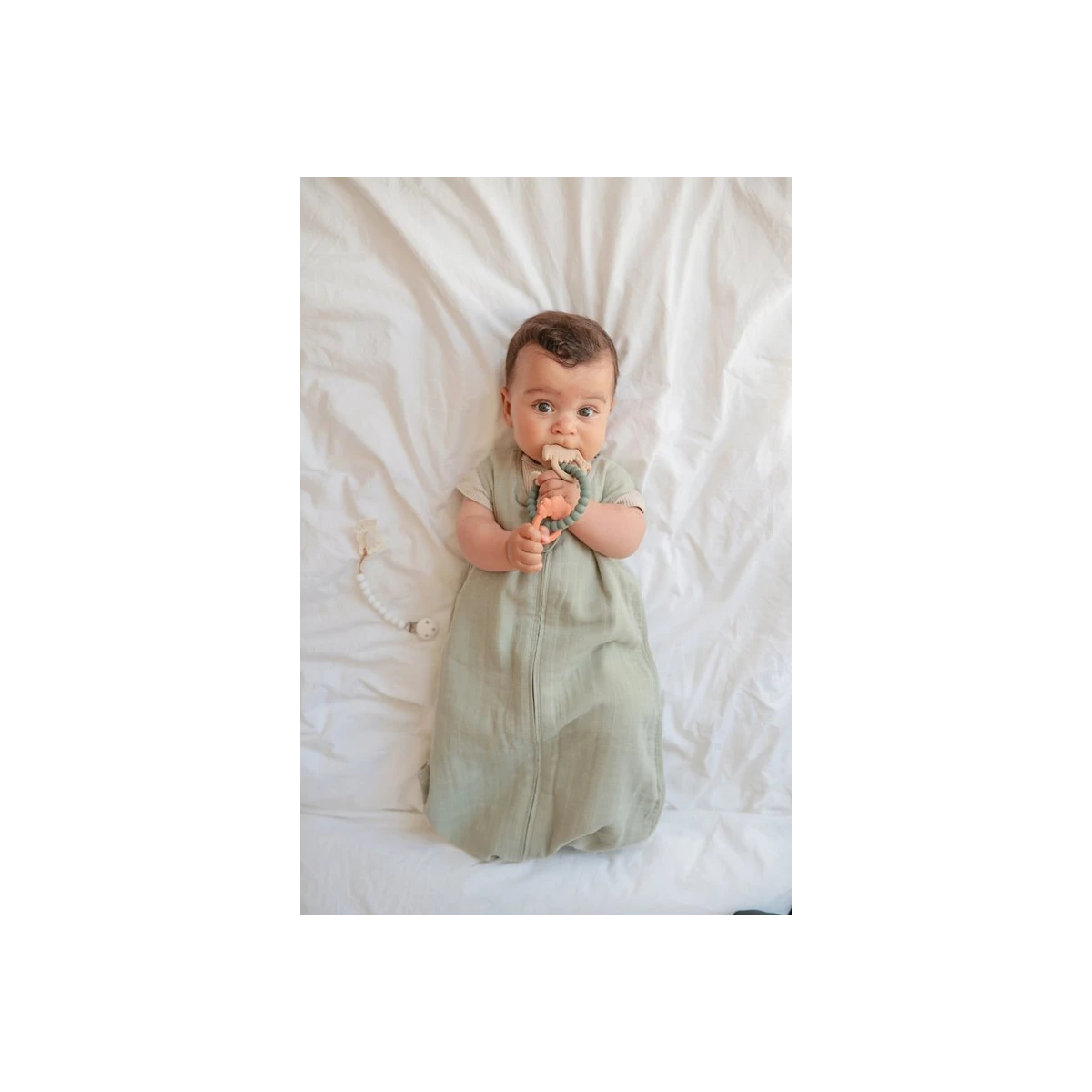 FRIGG Lucky Smoczek symetryczny 2-pak silikon 0-6m Cream / Sage
