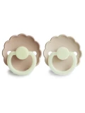 FRIGG Daisy Smoczek uspokajający na noc 2-pak silikon 6-18m Cream