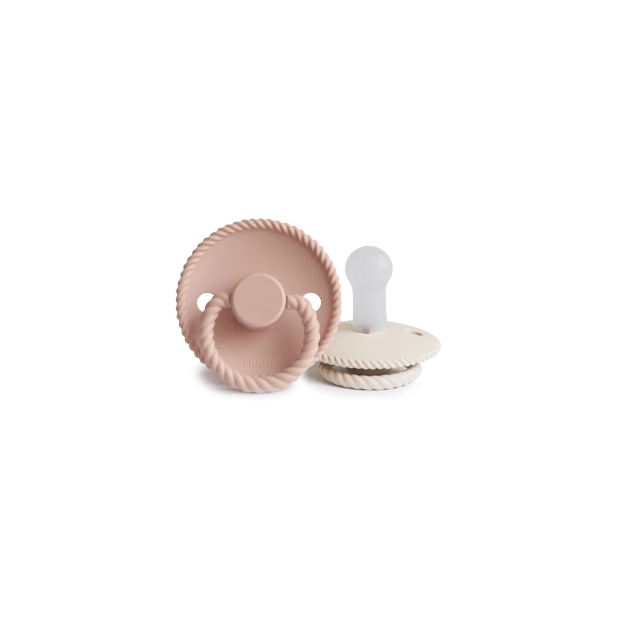 FRIGG Rope Smoczek uspokajający 2-pak silikon 6-18m Blush / Cream