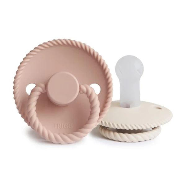 FRIGG Rope Smoczek uspokajający 2-pak silikon 6-18m Blush / Cream