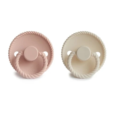 FRIGG Rope Smoczek uspokajający 2-pak silikon 6-18m Blush / Cream