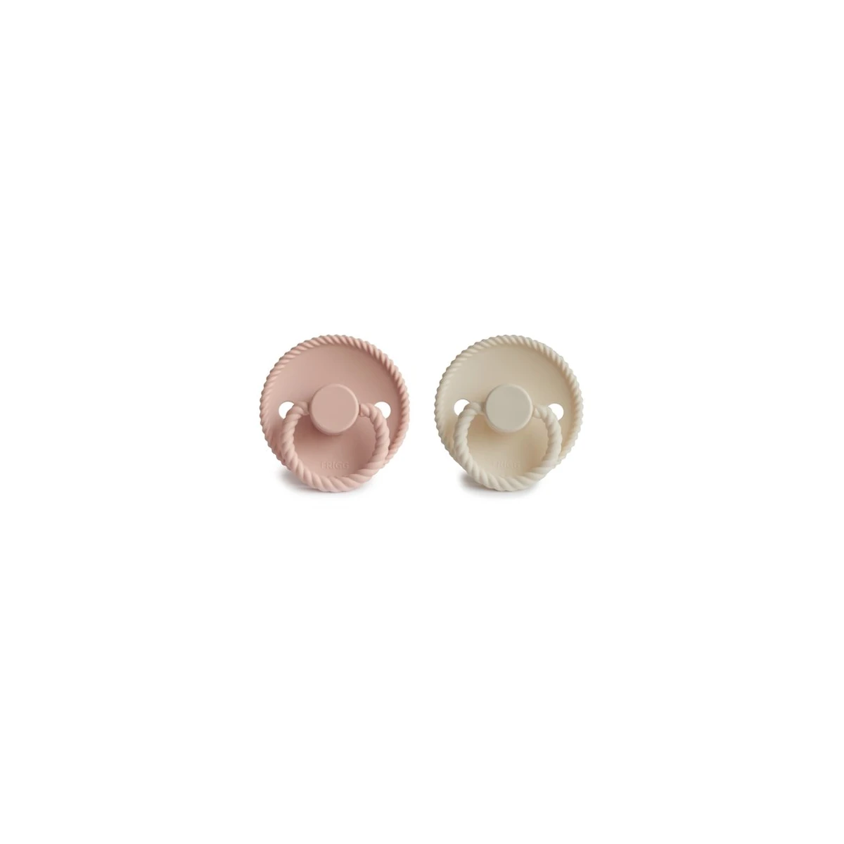 FRIGG Rope Smoczek uspokajający 2-pak silikon 6-18m Blush / Cream