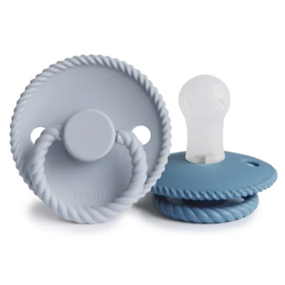 FRIGG Rope Smoczek uspokajający 2-pak silikon 0-6m Powder Blue /