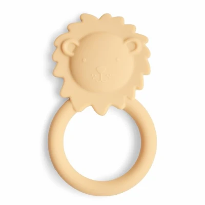 Mushie Gryzak Silikonowy Lew Soft Yellow
