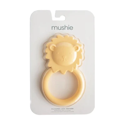 Mushie Gryzak Silikonowy Lew Soft Yellow