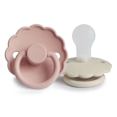 FRIGG Daisy Smoczek uspokajający 2-pak silikon 0-6m Blush / Cream